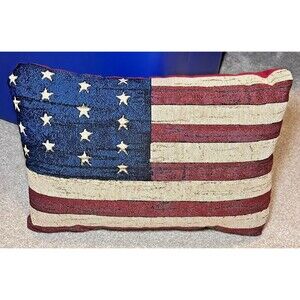 17x12" USA Tapestry Woven United States Flag Throw Pillow Americana Patriotic